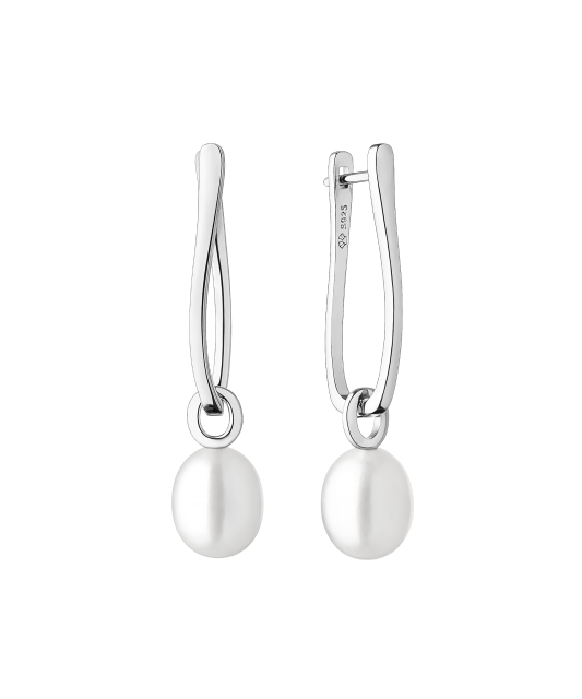 Серьги из серебра с жемчугом