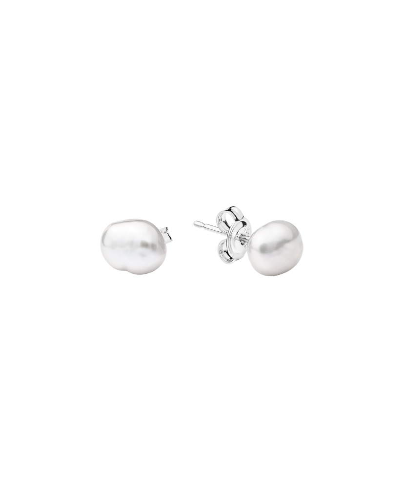 Sterling silver earrings with Keshi pearls