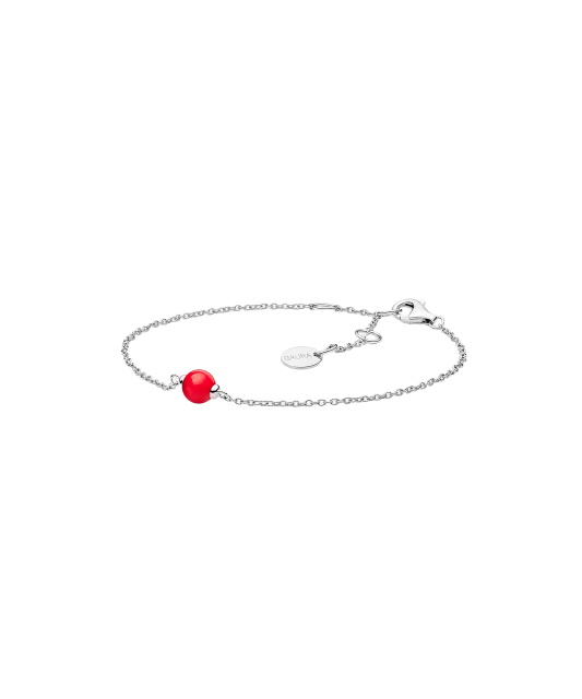Серебряный браслет с кораллом