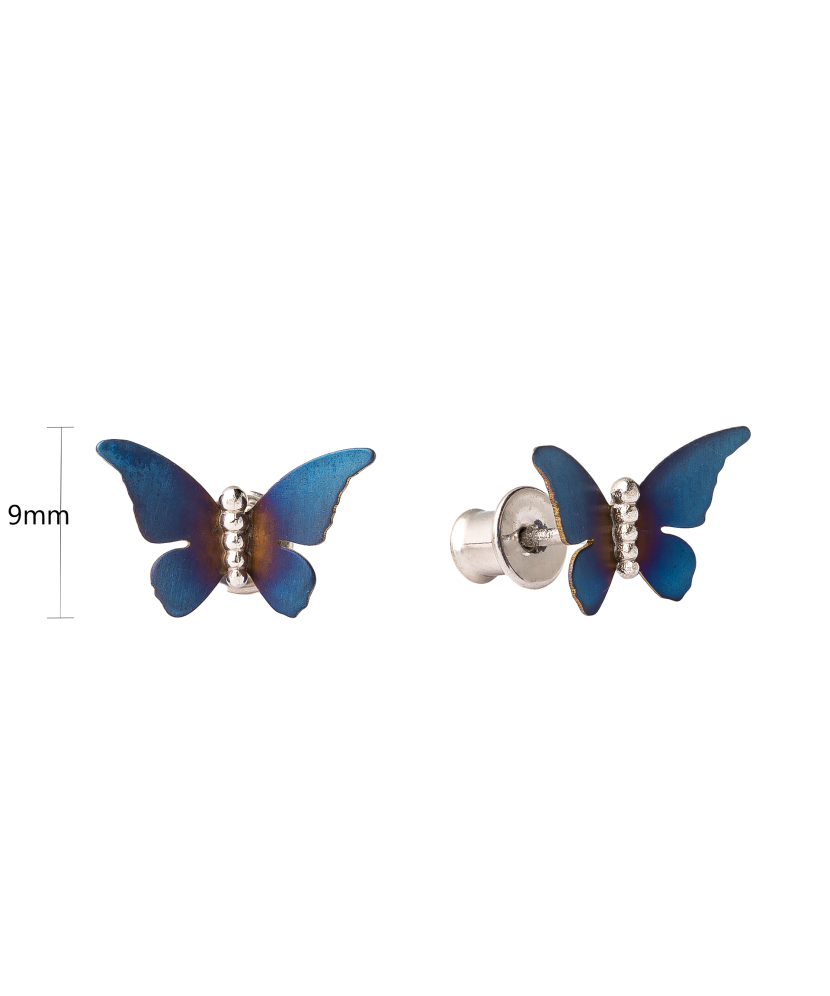 Sterling silver earrings with titanium "Butterflies"