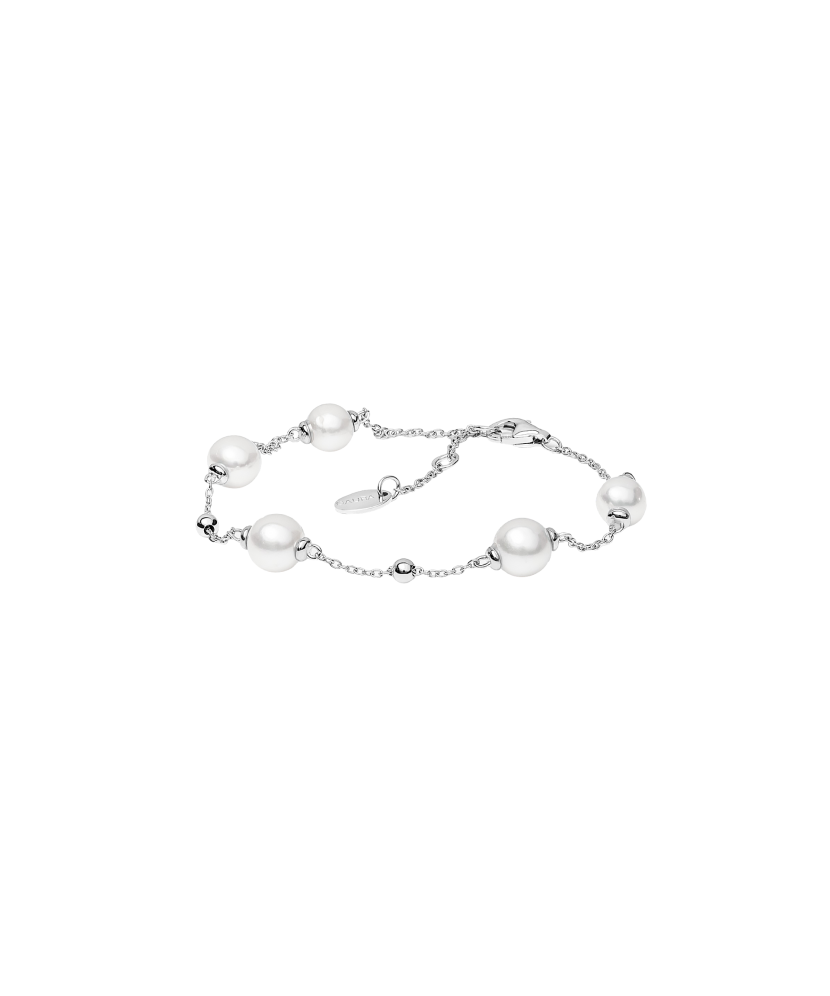 Bracelet with pearls and silver