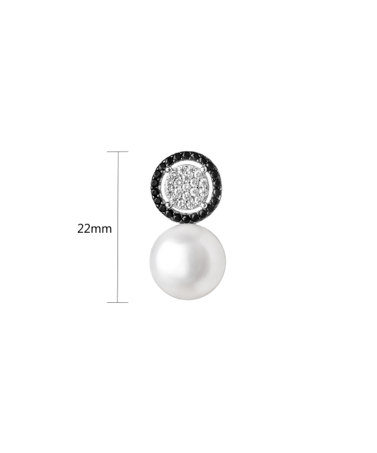 Sterling silver pendant with pearl and zircons