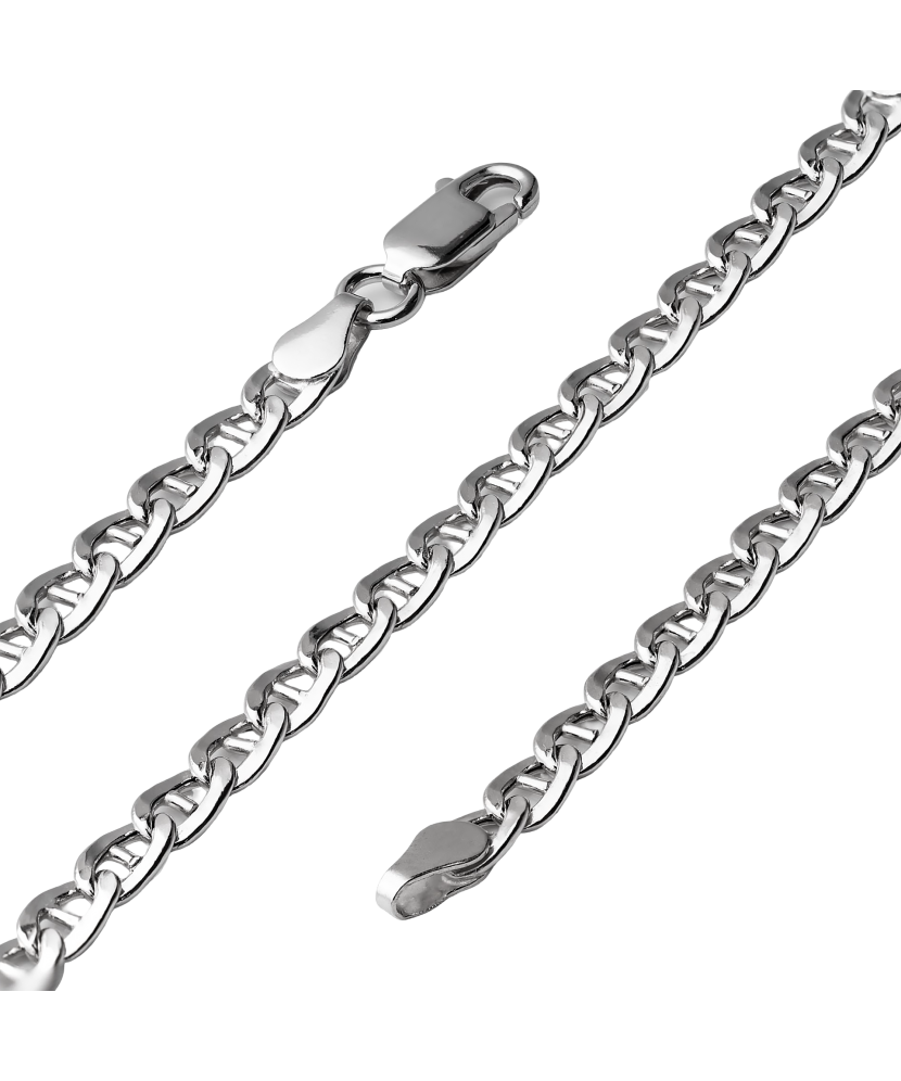 Sterling silver chain plated with rhodium "Marina" 4.1mm