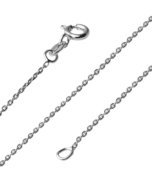 Sterling silver chain plated with rhodium"Anchor" 1.1mm