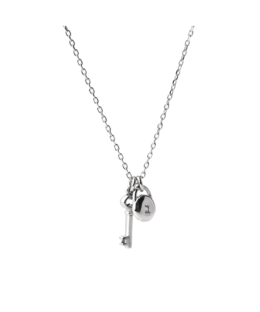 Sterling silver chain with pendant "lock"