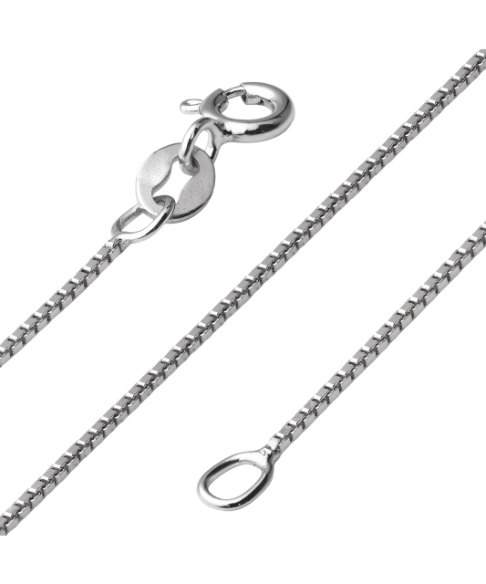 Якорная цепочка из родированного серебра"Box" 0.8mm