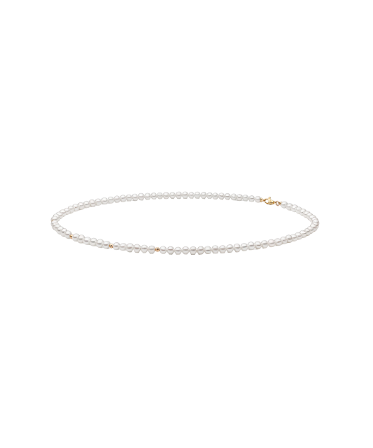 Pearl necklaces with gold