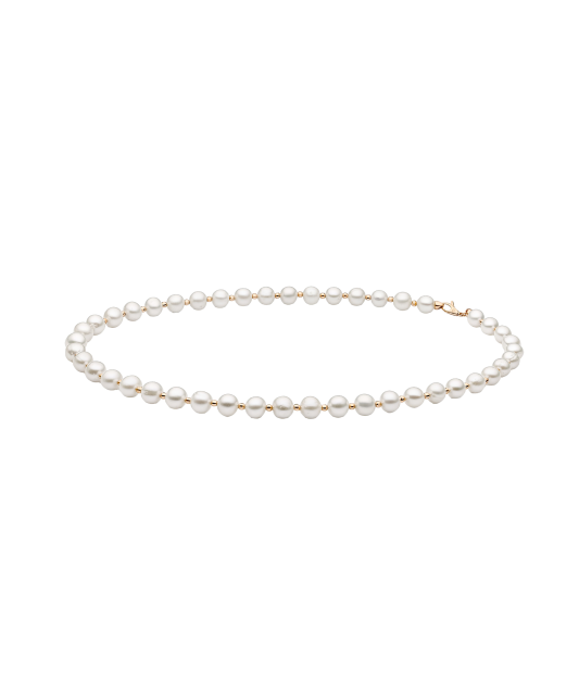 Pearl necklaces with gold
