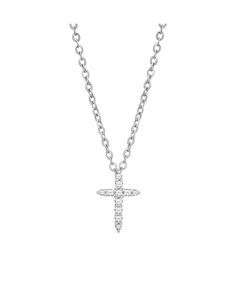 White gold chain with diamond pendant