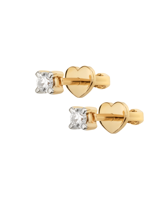Yellow Gold earrings with diamonds
