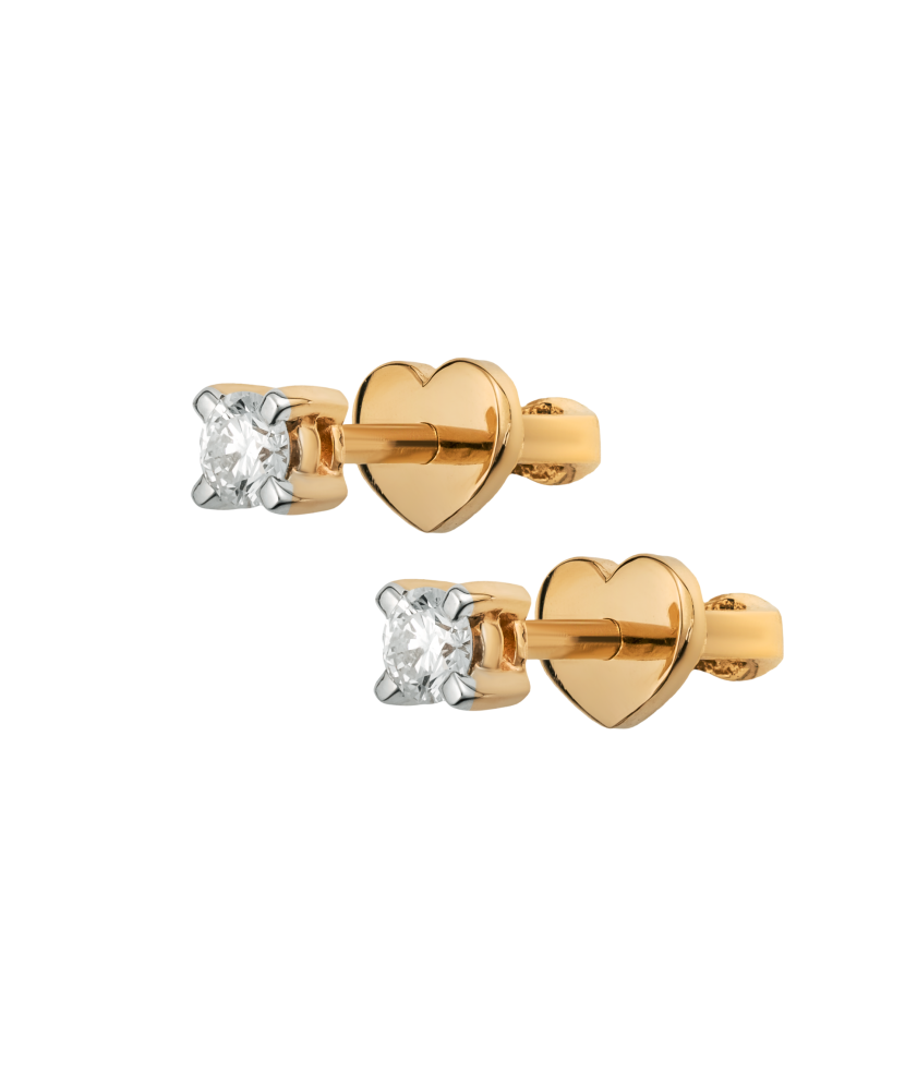 Gold earrings with diamonds