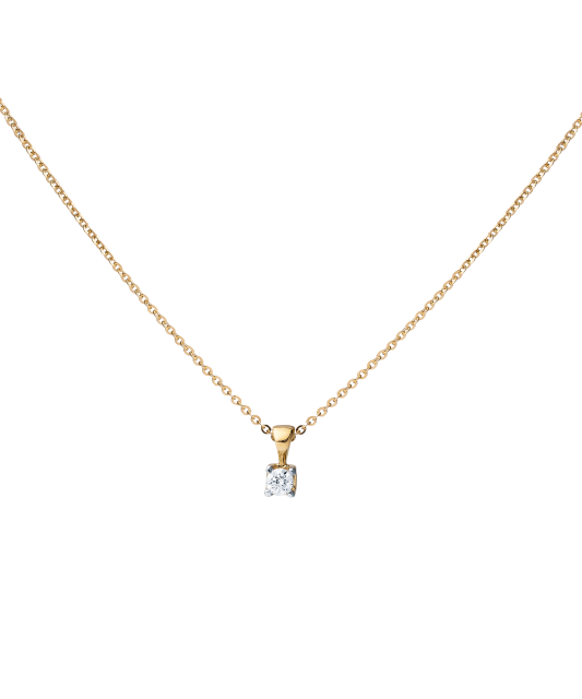 Yellow Gold chain with diamond pendant