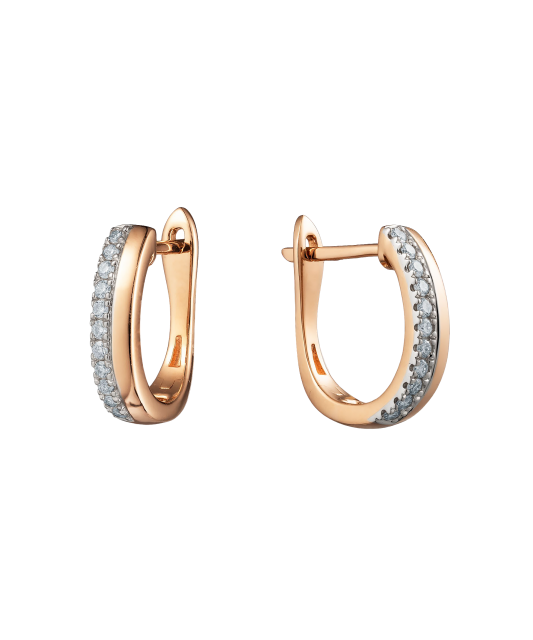 Gold earrings with diamonds
