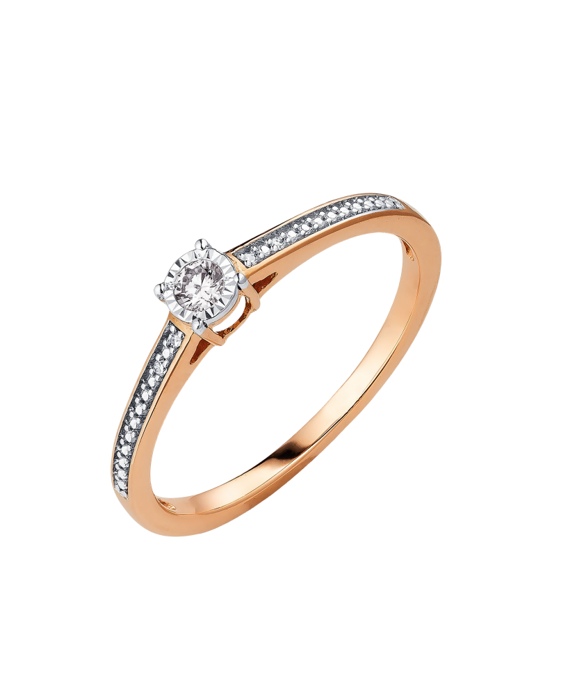Gold ring with diamond