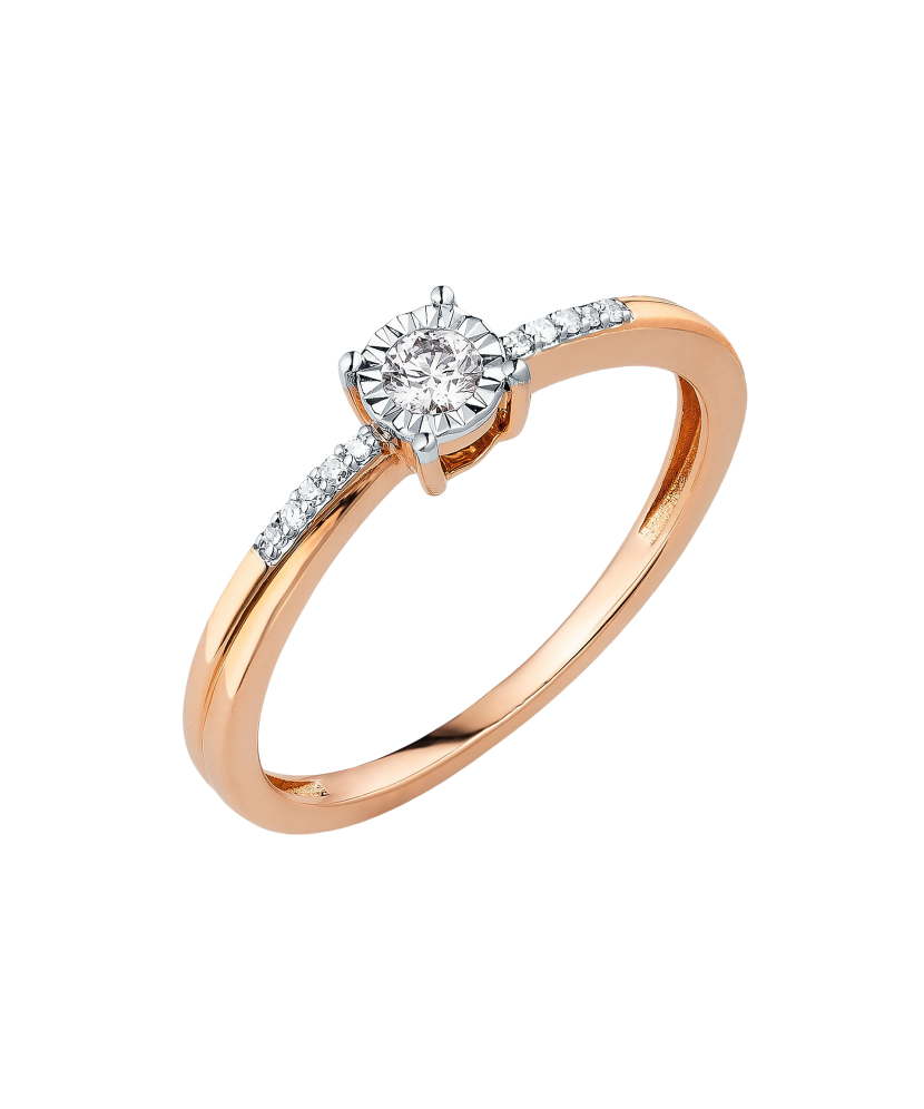 Gold ring with diamonds