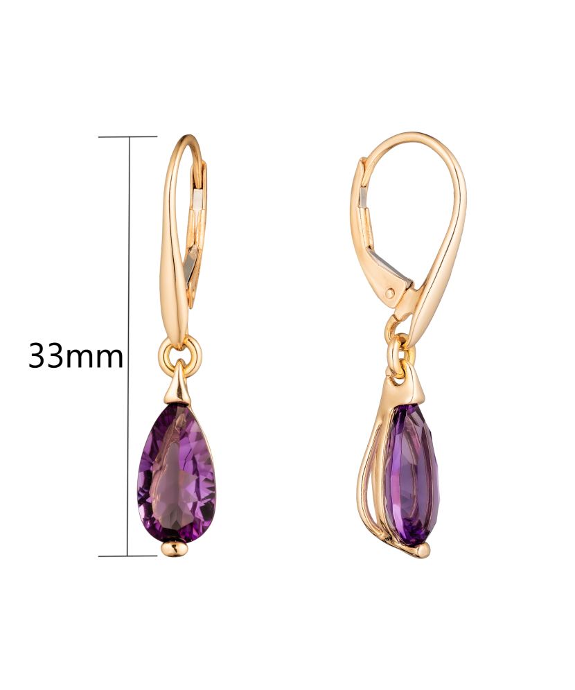 Gold earrings with amethysts Gold earrings with amethysts