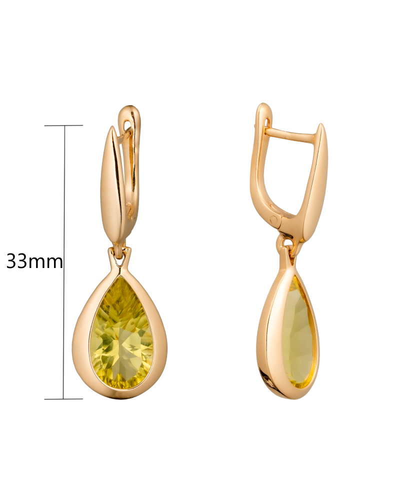 Gold earrings with quartz Gold earrings with quartz