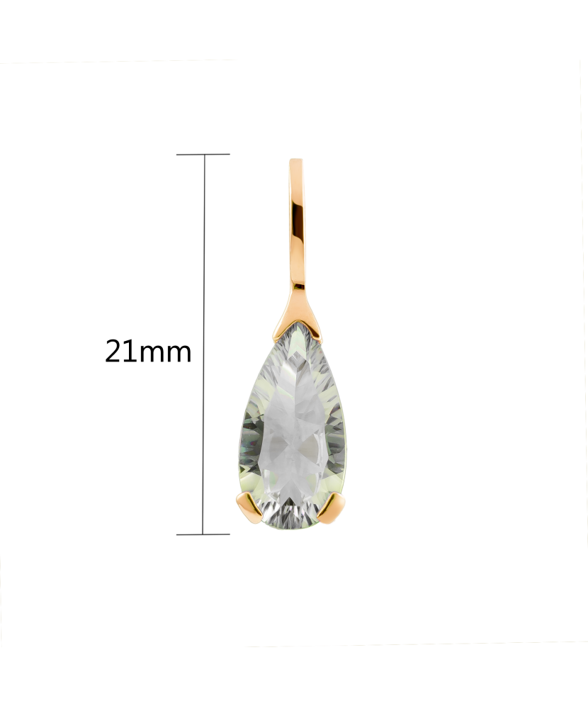 Gold pendant with green amethyst
