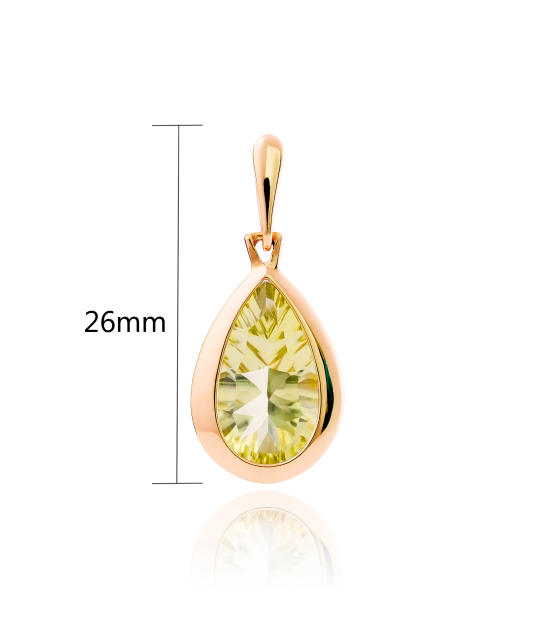 Gold pendant with green quartz