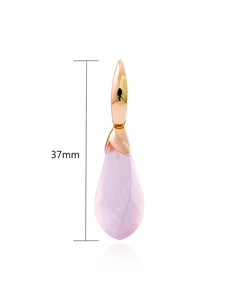 Gold pendant with rose quartz