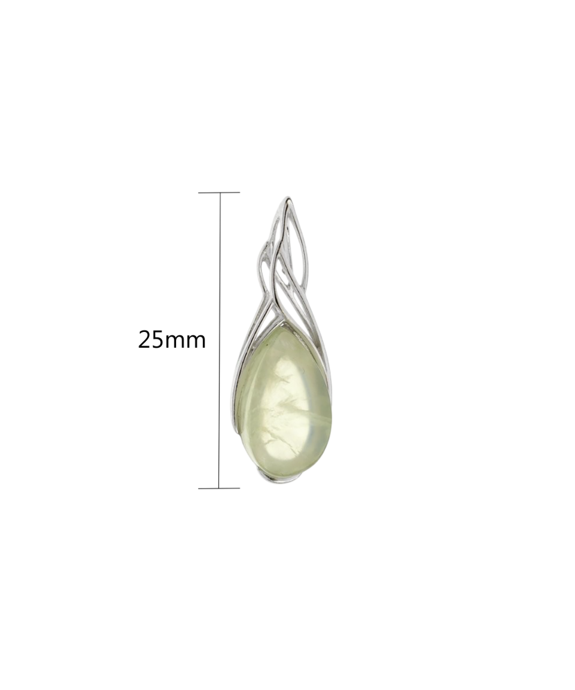 Silver pendant with prehinite