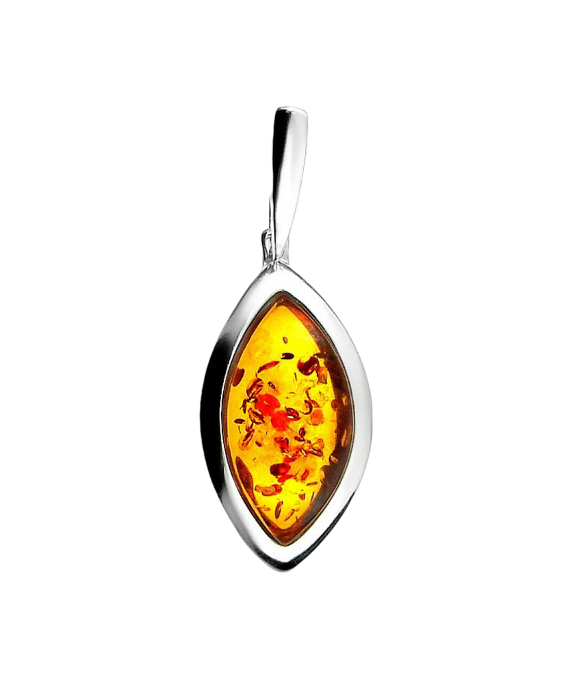 Sterling silver pendant with ambers