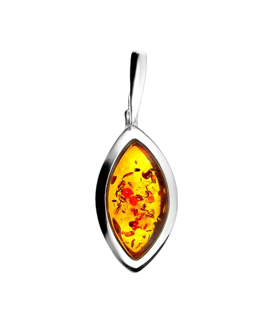 Серебряная подвеска/кулон с янтарём
