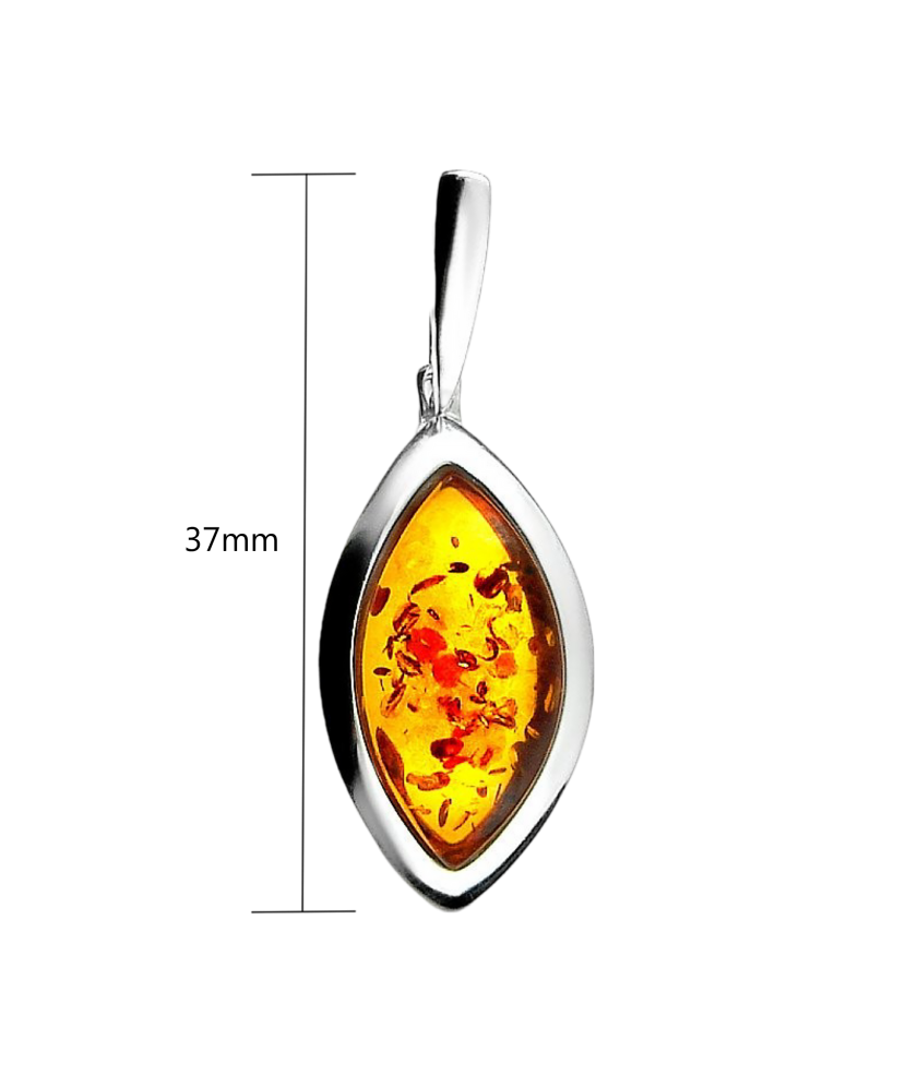 Sterling silver pendant with ambers