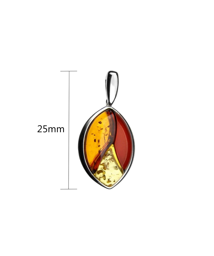 Sterling silver pendant with ambers Sterling silver pendant with ambers
