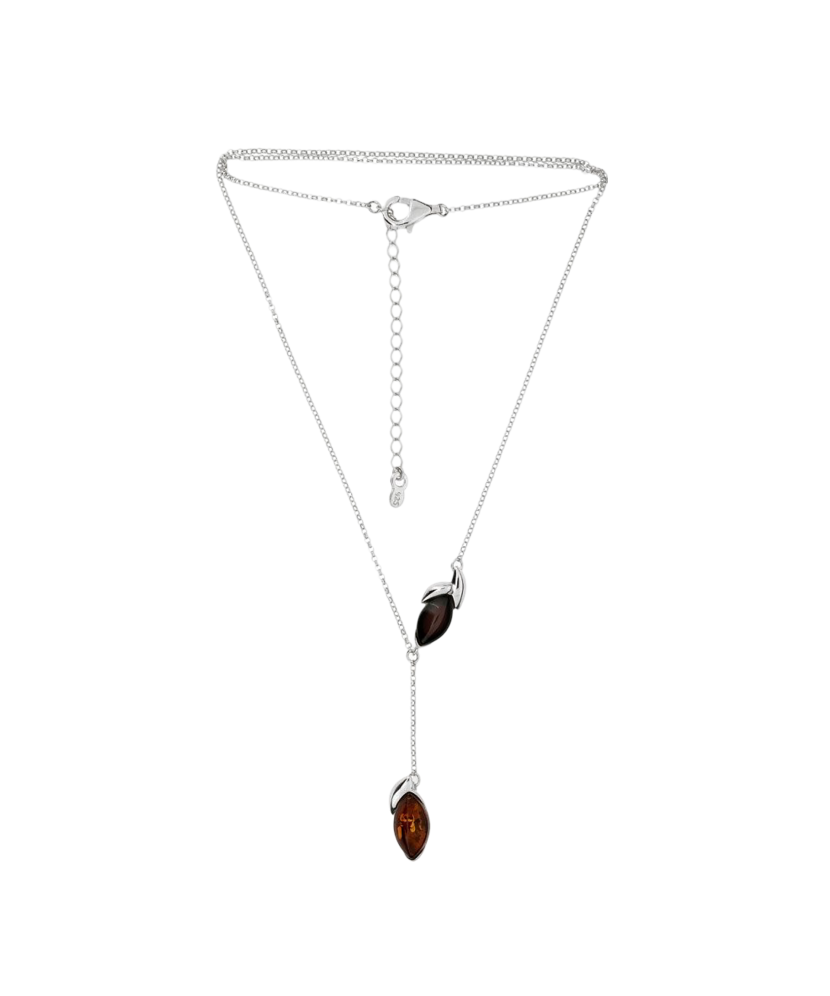 Sterling silver chain with ambers