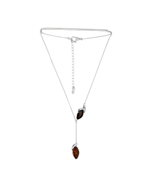 Sterling silver chain with ambers