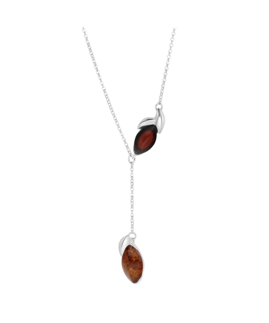 Sterling silver chain with ambers