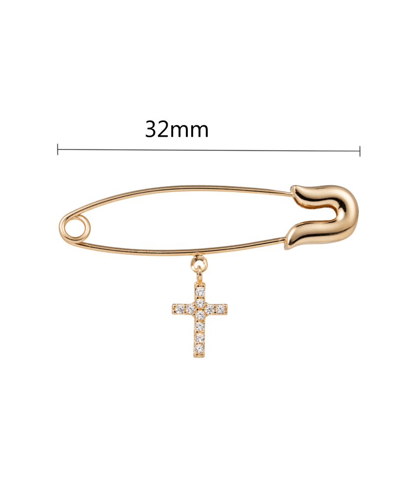 Gold brooch with zircons