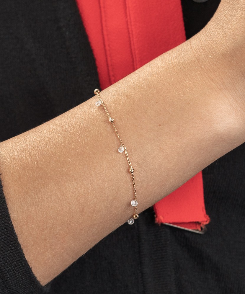 Золотой браслет с цирконами Золотой браслет с цирконами