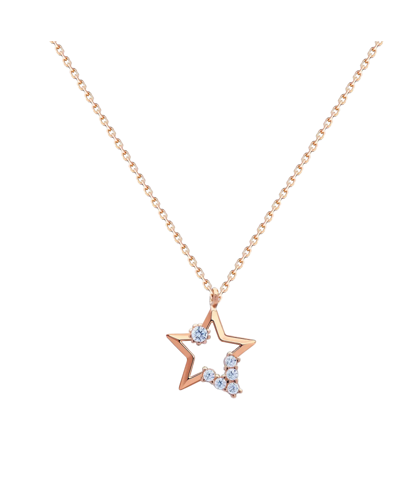 Gold chain with zirconium pendant "Star"