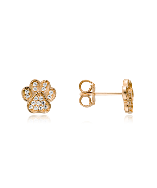 Gold earrings with zircons