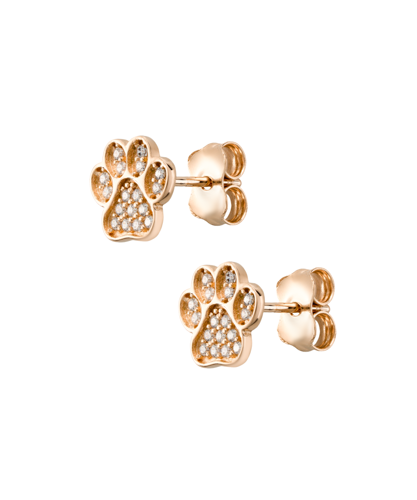 Gold earrings with zircons Gold earrings with zircons
