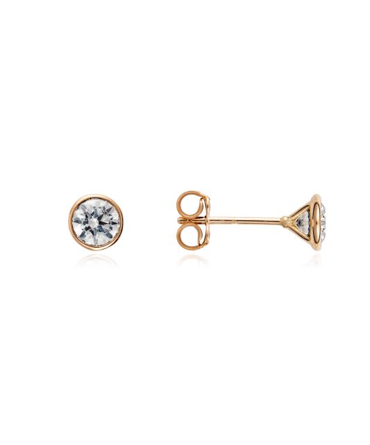 Gold earrings with zircons