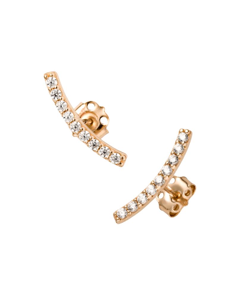 Gold earrings with zircons