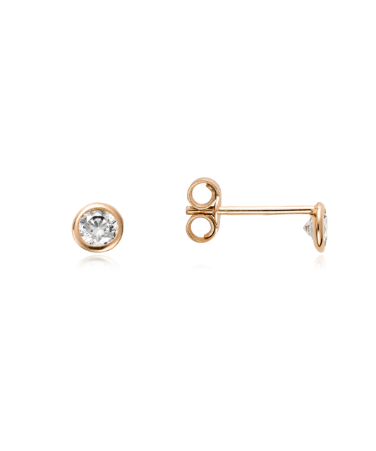 Gold earrings with zircons