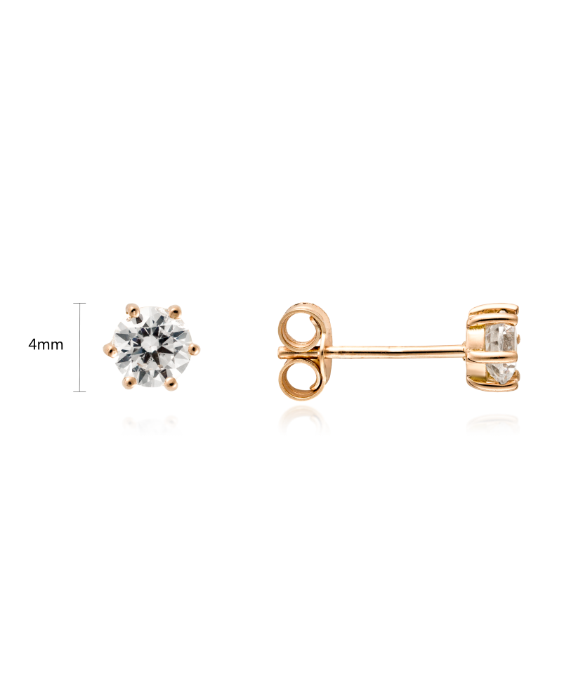 Gold earrings with zircons Gold earrings with zircons