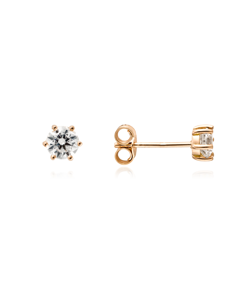 Gold earrings with zircons Gold earrings with zircons
