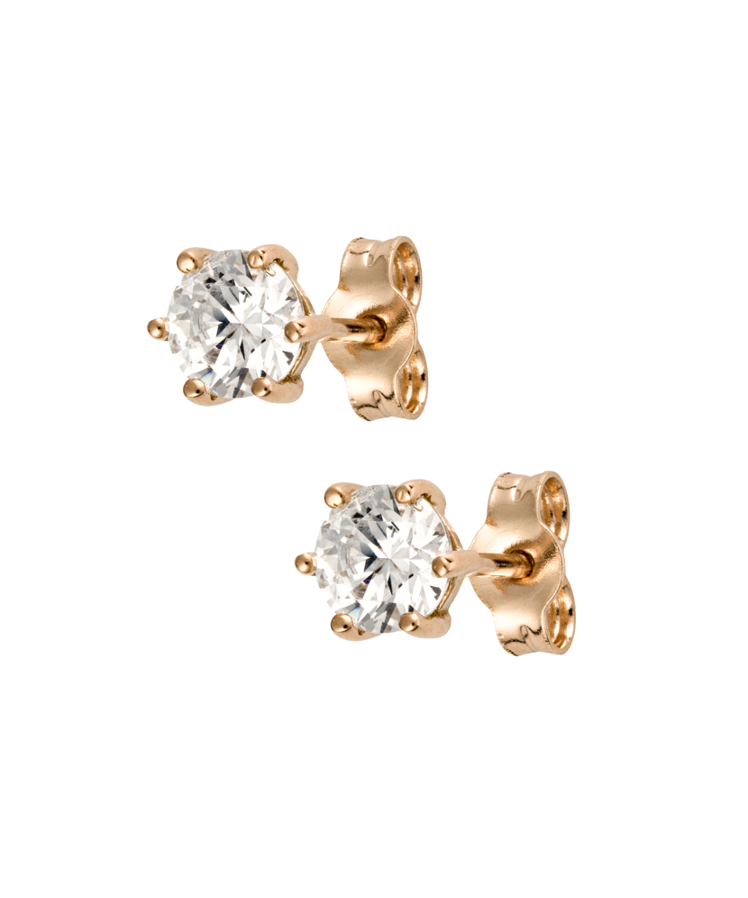 Gold earrings with zircons Gold earrings with zircons