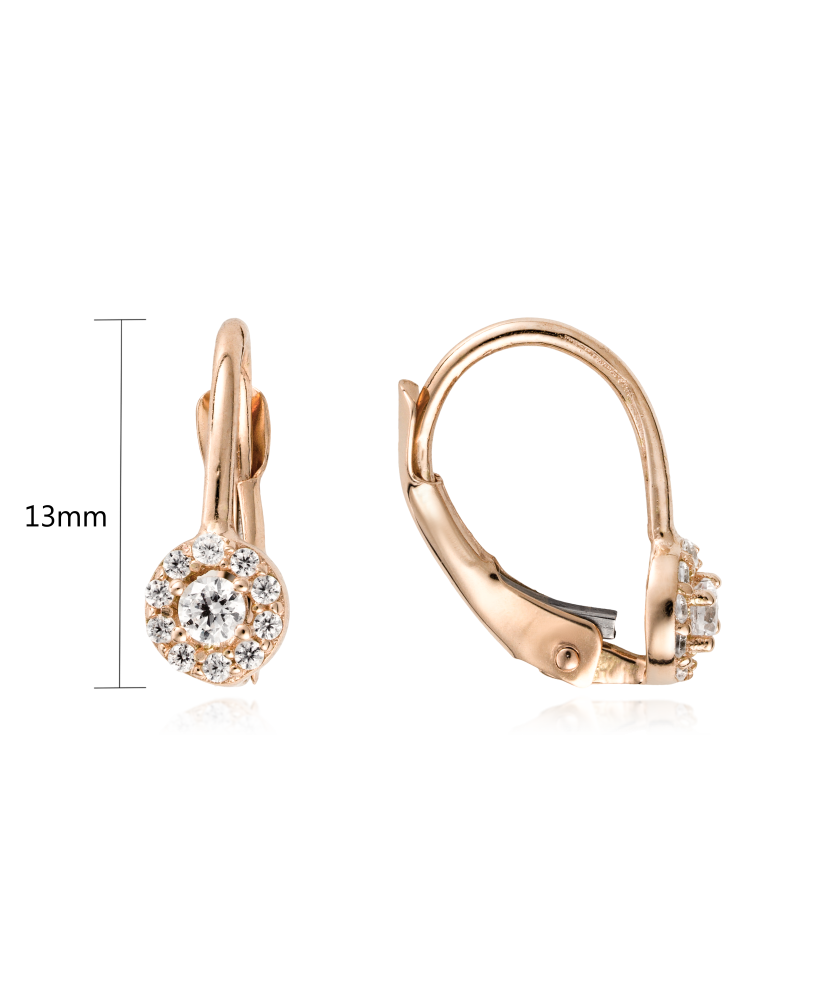 Золотые серьги с цирконами Золотые серьги с цирконами