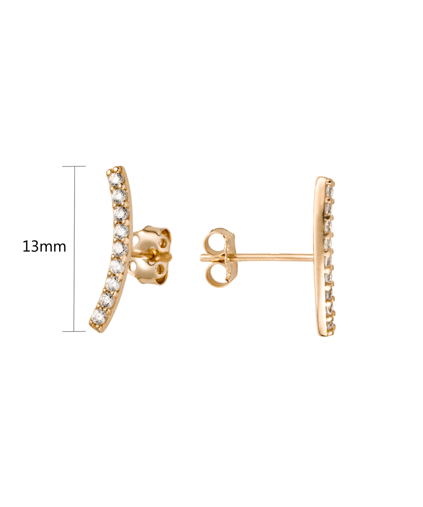Gold earrings with zircons