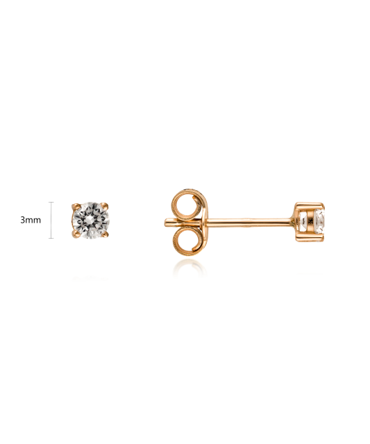 Gold earrings with zircons