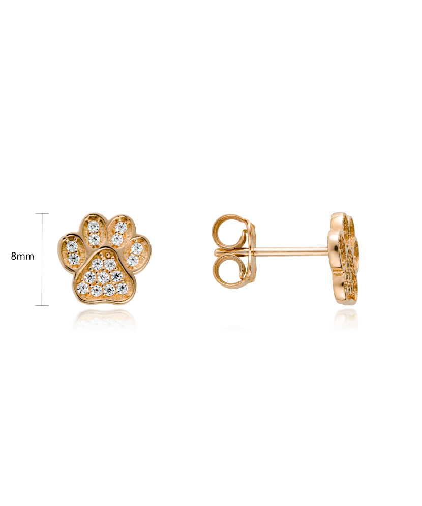 Gold earrings with zircons Gold earrings with zircons