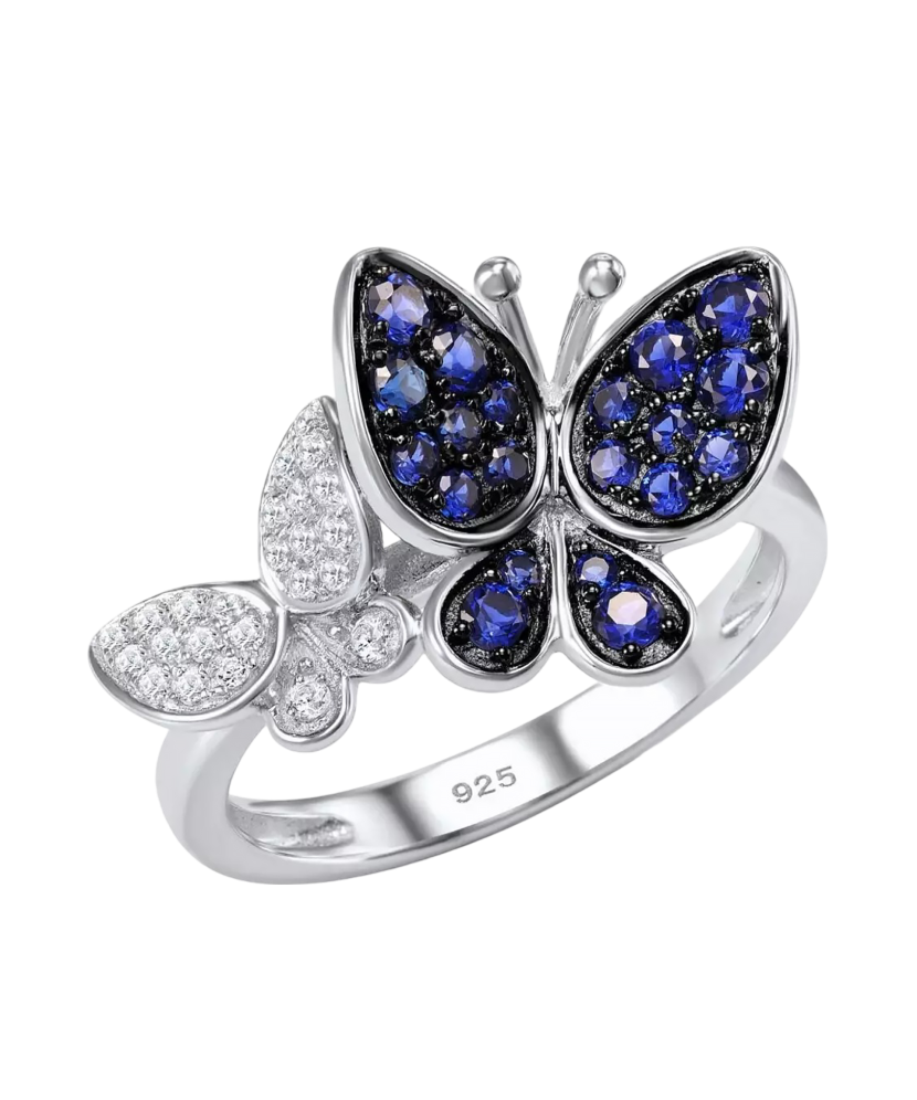 Sterling silver ring with zirconium "Butterflies" Sterling silver ring with zirconium "Butterflies"