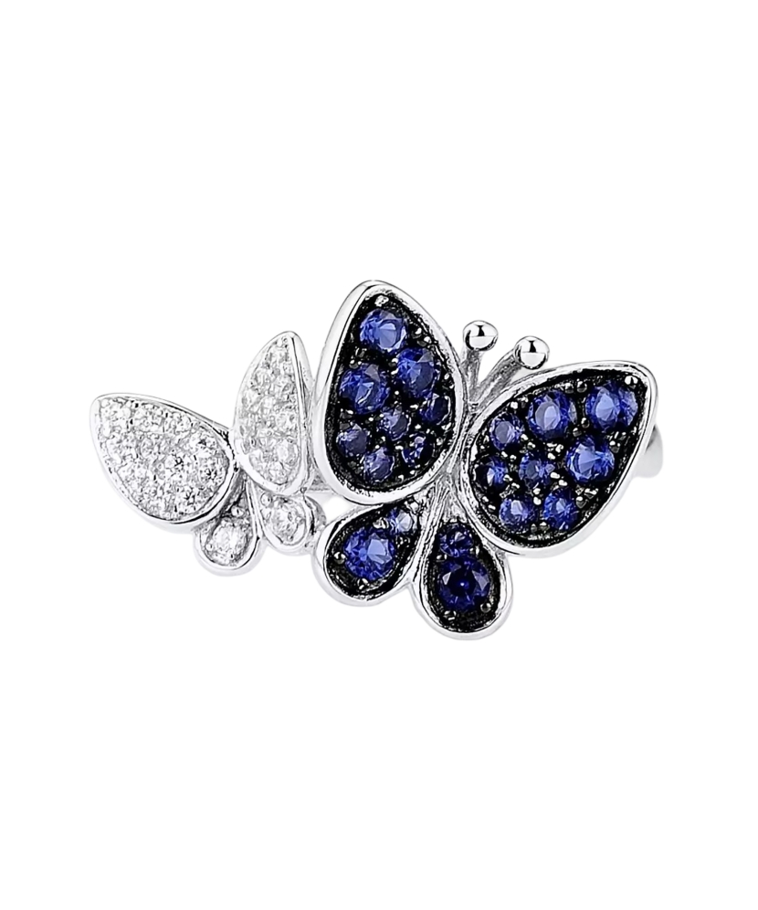 Sterling silver ring with zirconium "Butterflies" Sterling silver ring with zirconium "Butterflies"