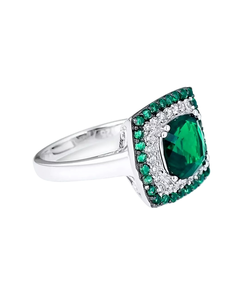 Sterling silver ring with zircons and spinels Sterling silver ring with zircons and spinels